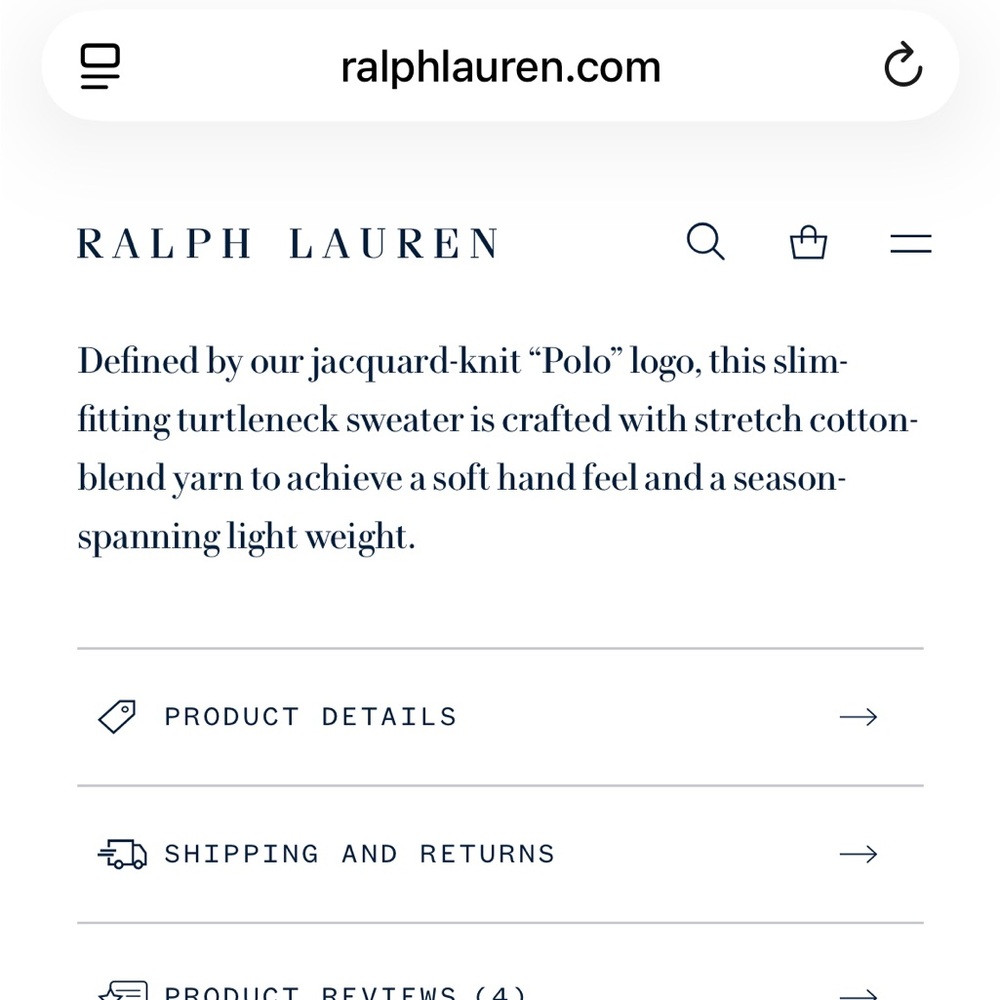 NWT Women’s Polo Ralph Lauren Logo Turtleneck Sweater in hunter navy, size large - Picture 14 of 15